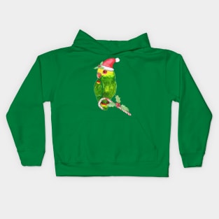 Amazon parrot Christmas style Kids Hoodie